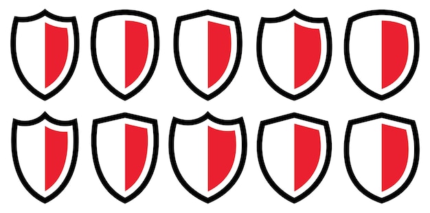 Ícono de escudo aislado sobre fondo blanco