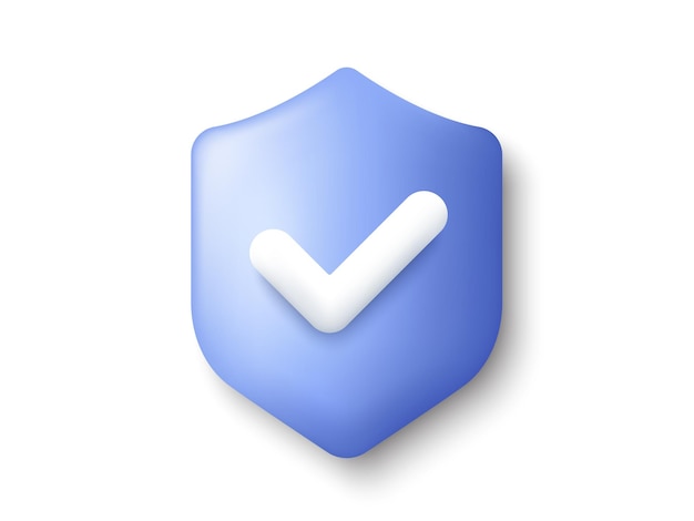 El icono del escudo de atención médica Protege la seguridad y el símbolo de defensa 3D Seguro médico Vector