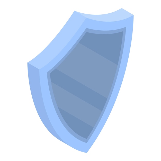 Icono de escudo azul Isométrico del icono de vector de escudo azul para diseño web aislado sobre fondo blanco