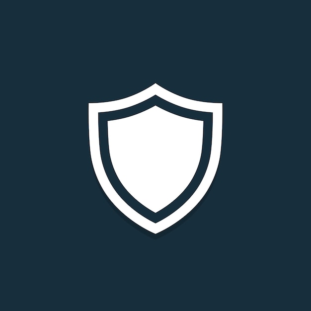 Ícono de escudo blanco Ilustración vectorial