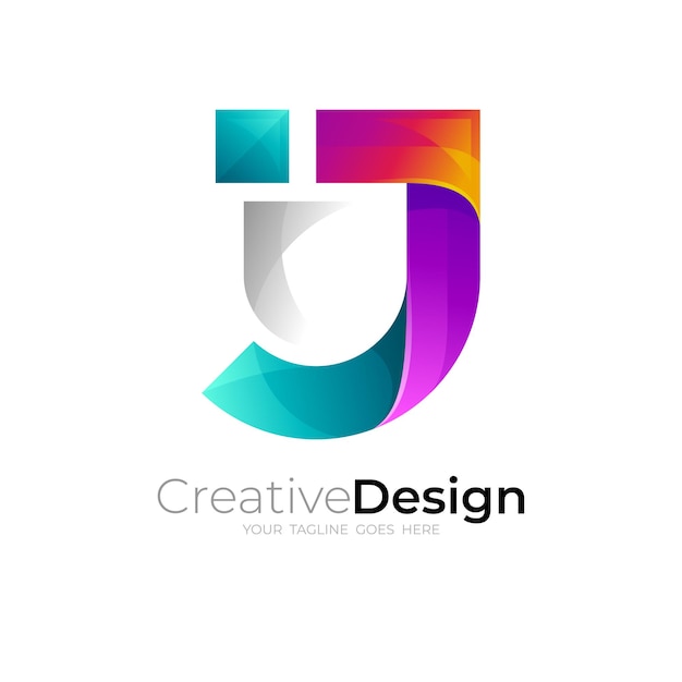 Icono de escudo con combinación de diseño de letra J, logotipos de seguridad