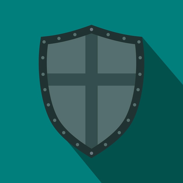 Icono de escudo en estilo plano para cualquier diseño