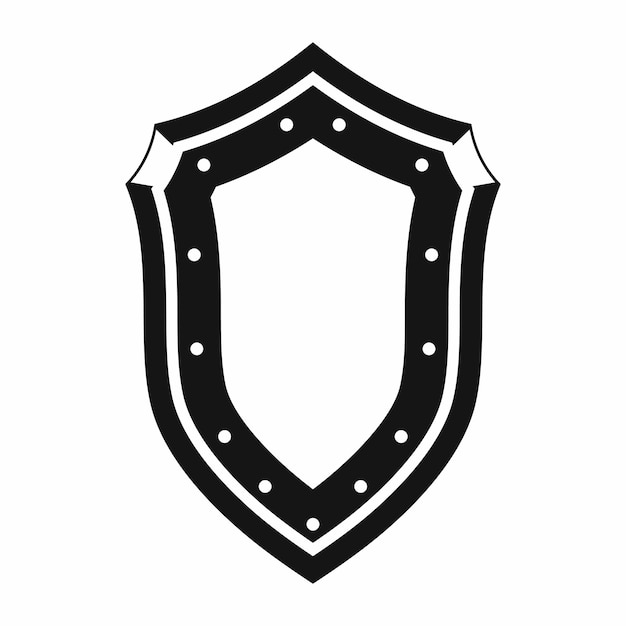 Icono de escudo en estilo simple aislado sobre fondo blanco