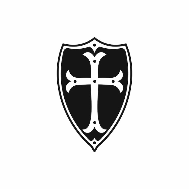 Icono de escudo en estilo simple aislado sobre fondo blanco