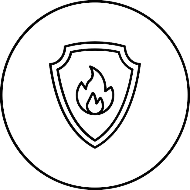 Icono del escudo de fuego