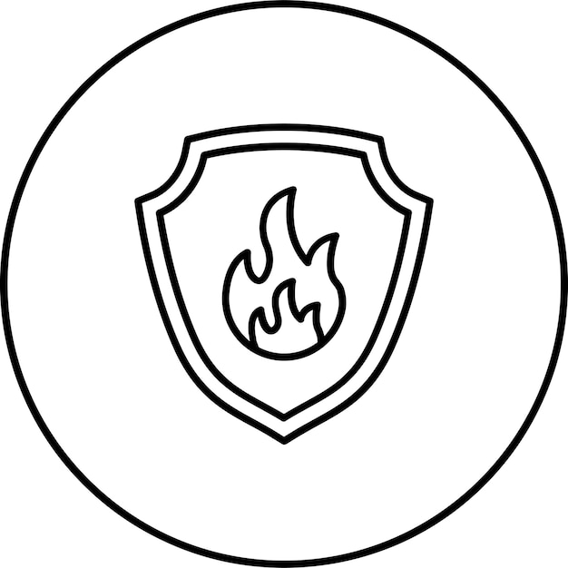 Icono del escudo de fuego