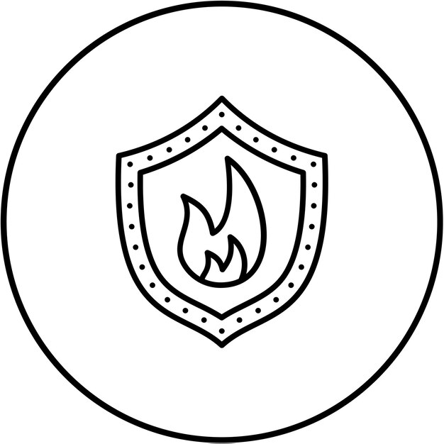 Icono del escudo de fuego