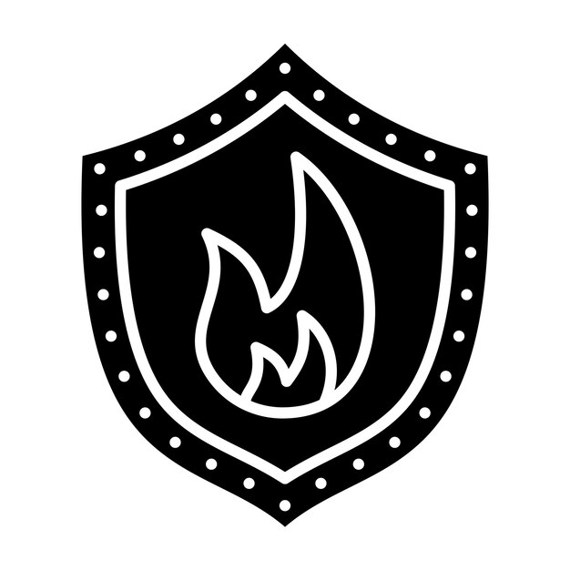 Vector icono del escudo de fuego