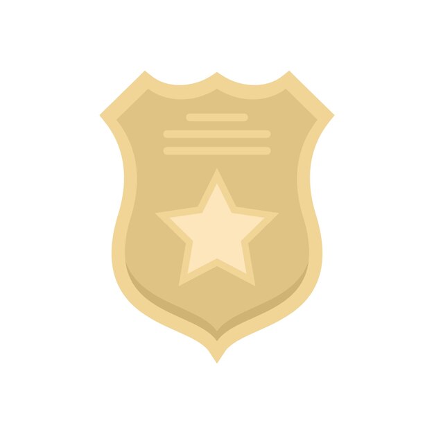 Icono de escudo de guardia de prisión Ilustración plana del icono de vector de escudo de guardia de prisión aislado sobre fondo blanco