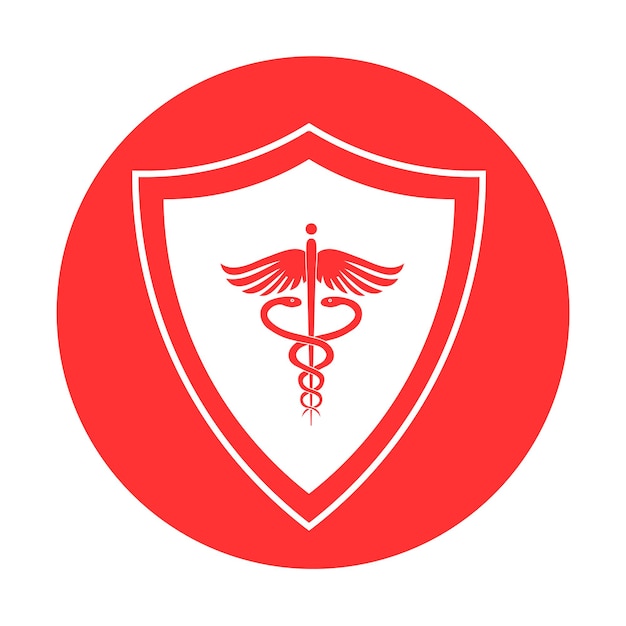 Vector icono de escudo médico del sistema inmunitario en un diseño moderno de estilo plano