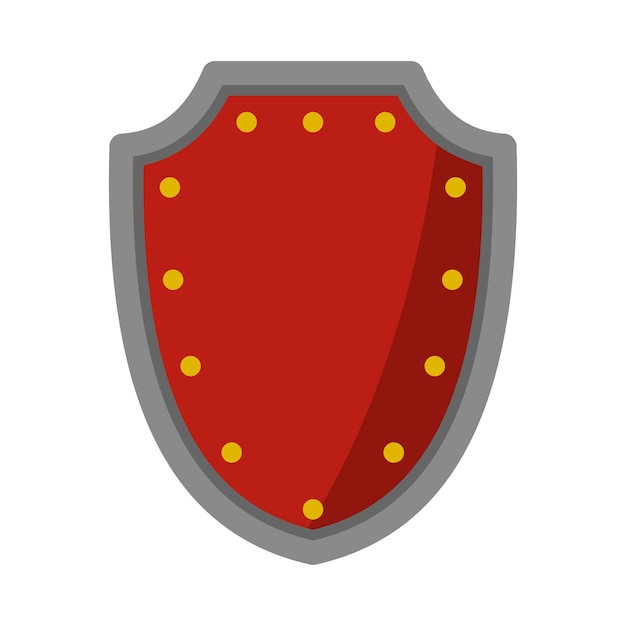 El icono del escudo de protección del ejército aislado en la ilustración vectorial de fondo blanco