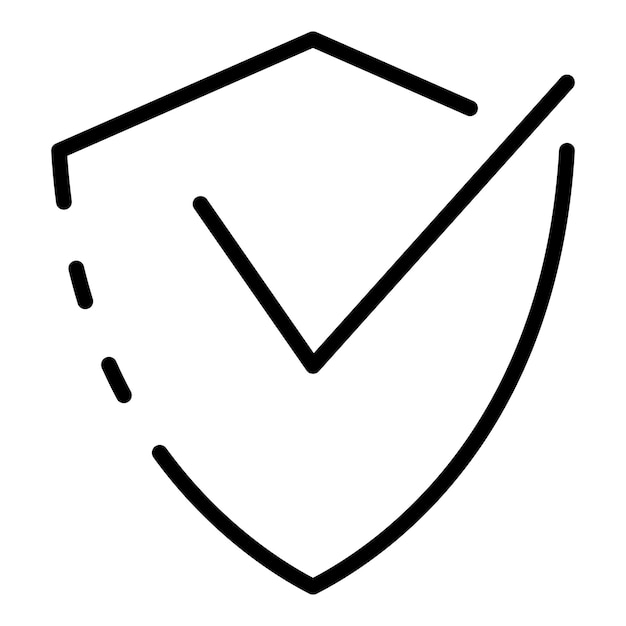 Icono de escudo de protección de firewall Icono de vector de escudo de protección de firewall de contorno para diseño web aislado sobre fondo blanco