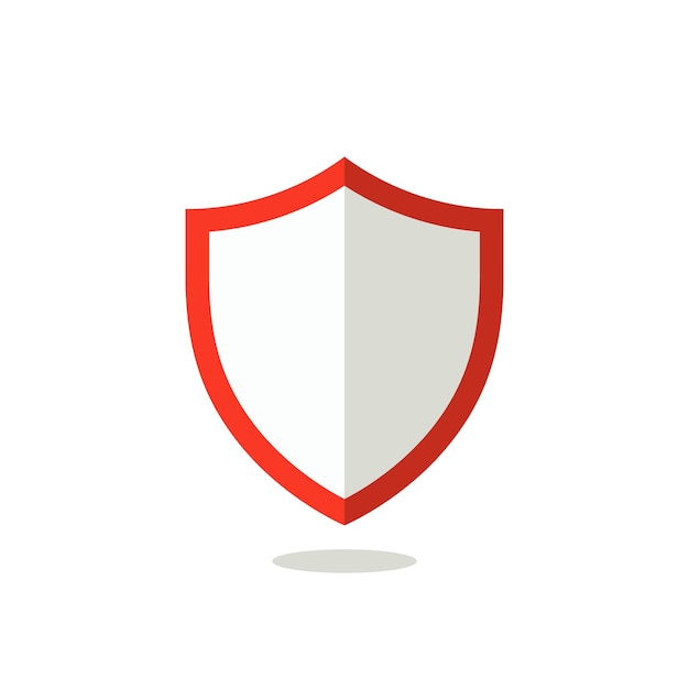 Ícono de escudo rojo y blanco Ilustración vectorial