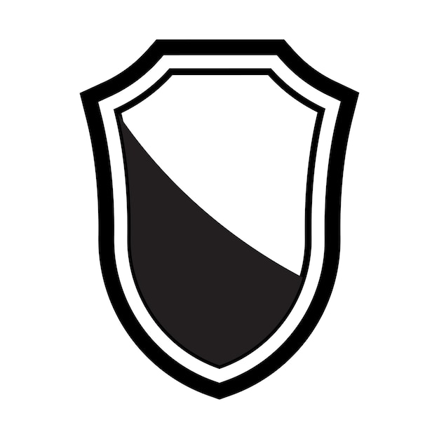 icono de escudo con vector de marco de efecto de sombra curva