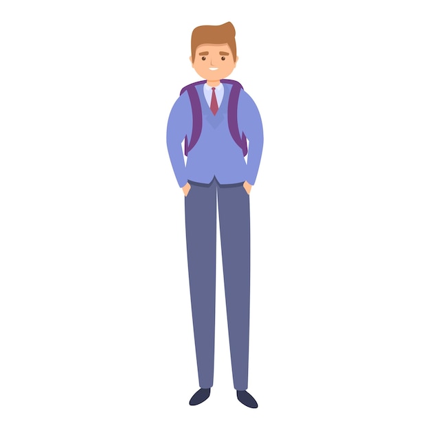 Icono de escuela uniforme Caricatura de icono vectorial de escuela uniforme formal para diseño web aislado en fondo blanco