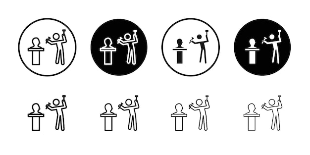 Icono del escultor Ilustración plana de línea delgada