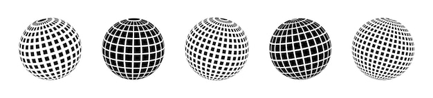 Icono de esfera 3D del globo conjunto de globos geométricos