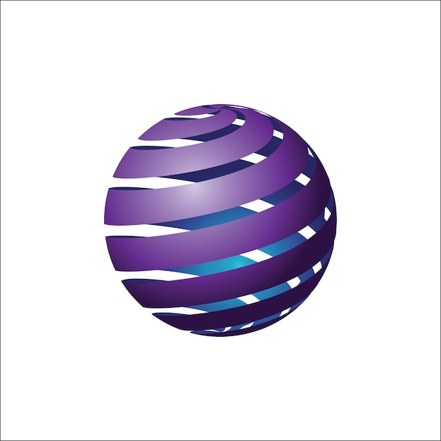 Icono de esfera 3D logo