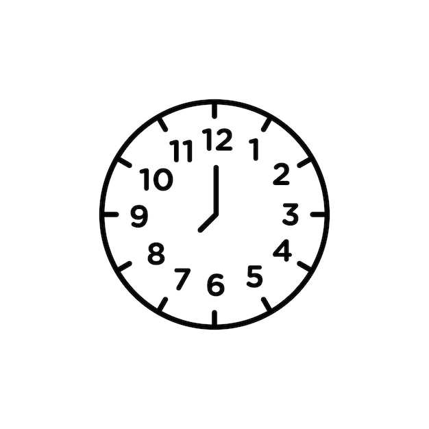Icono de la esfera del reloj aislado en fondo blanco