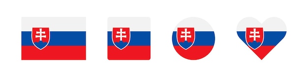 Icono de Eslovaquia Signos de bandera eslovaca Símbolo de insignia nacional Símbolos de países de Europa Iconos de pegatinas de cultura Vector signo aislado