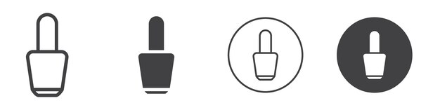 Icono de esmalte de uñas Logotipo vectorial de contorno sencillo