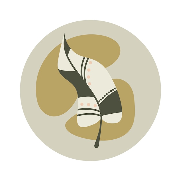 Ícono esotérico para un blog con una pluma Blog místico o mágico en estilo boho en redes sociales