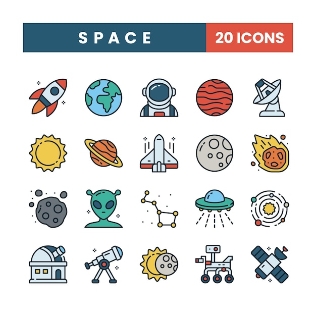 El icono de espacio se establece en el estilo de color del contorno