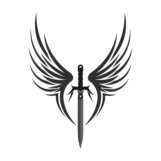 Icono de espada elegante con diseño vectorial simple y moderno