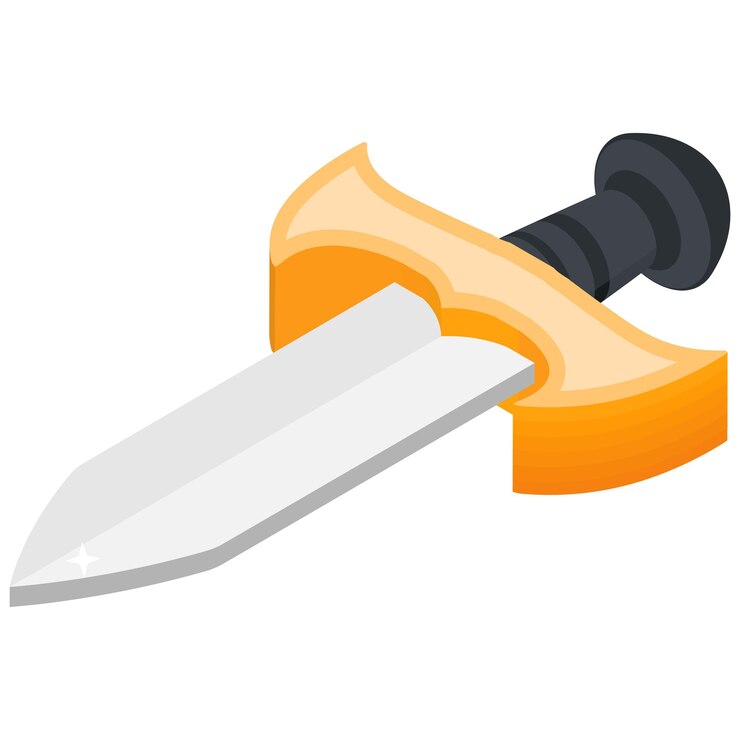 Vector icono de la espada isométrica