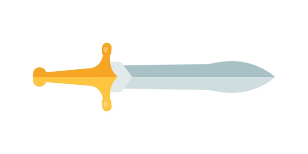 Icono de espada medieval antigua en estilo plano Ilustración vectorial de armas en fondo aislado Silla de afeitar concepto de negocio