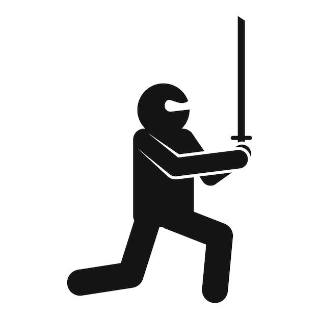 Icono de espada ninja Ilustración simple del icono de vector de espada ninja para diseño web aislado sobre fondo blanco