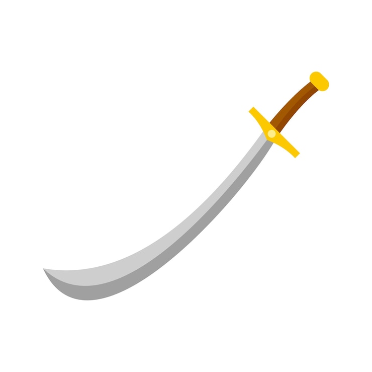Vector icono de espada turca ilustración plana del icono de vector de espada turca aislado sobre fondo blanco