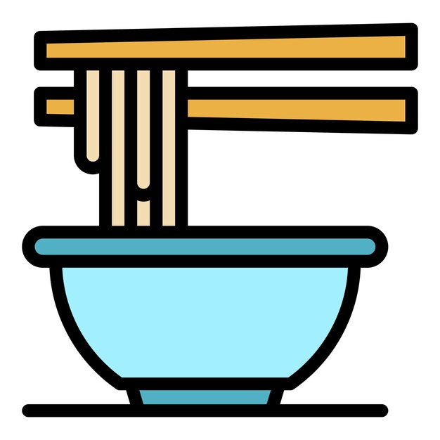 Icono de espagueti de restaurante Contorno de icono vectorial de espaguetti de restaurante Color plano aislado