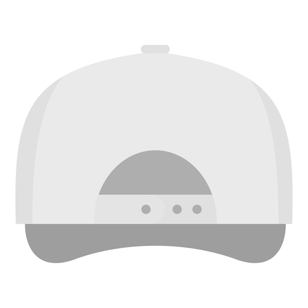 Icono de espalda de gorra de béisbol blanca Ilustración plana del icono de vector de espalda de gorra de béisbol blanca para web