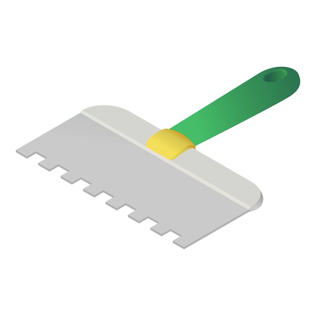 Icono de espátula de construcción Isométrico del icono de vector de espátula de construcción para diseño web aislado sobre fondo blanco
