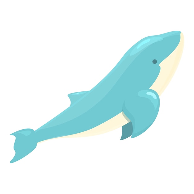 Icono de espectáculo acuático vector de dibujos animados pez delfín piscina de mar