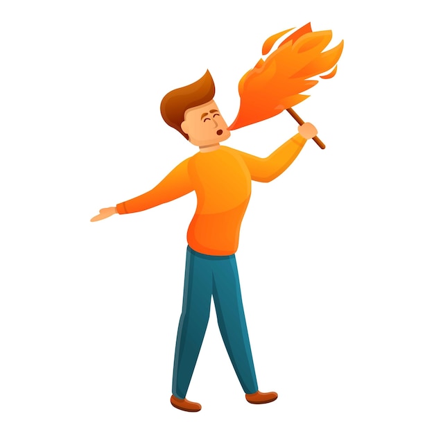 Icono de espectáculo de fuego Cartoon of Fire muestra icono vectorial para diseño web aislado en fondo blanco