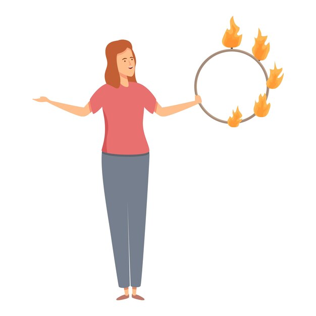 Icono de espectáculo de fuego creativo vector de dibujos animados Fuego espectáculo Fakir llama