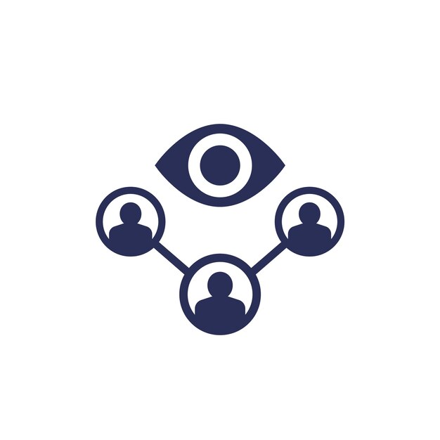 Icono de espectadores espectadores en blanco