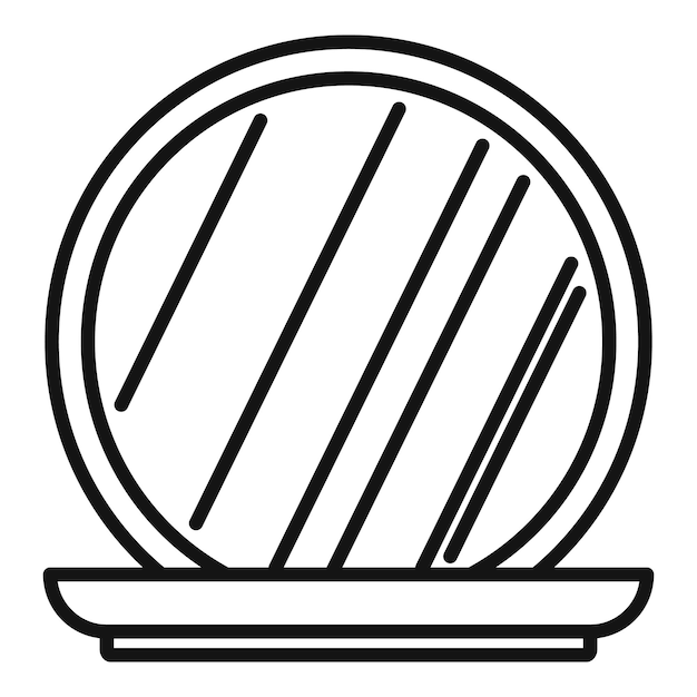 Icono de espejo de chica personal Contorno de icono de vector de espejo de chica personal para diseño web aislado sobre fondo blanco