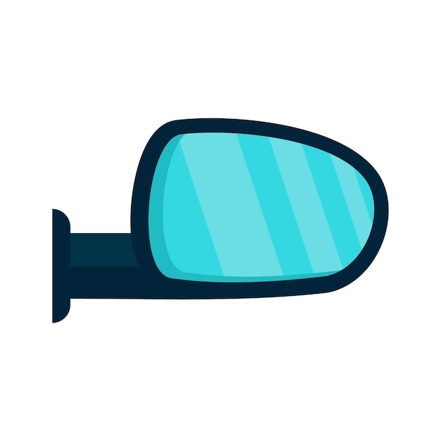 Icono de espejo de puerta de coche Ilustración plana del icono de vector de espejo de puerta de coche para diseño web