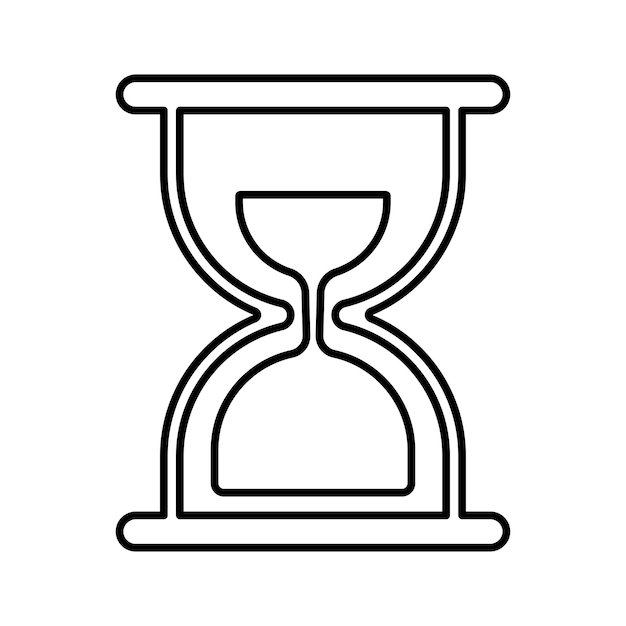 Icono de espera de carga de reloj de arena Diseño del contorno de la línea