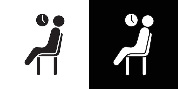 icono de espera Ilustración plana de línea delgada