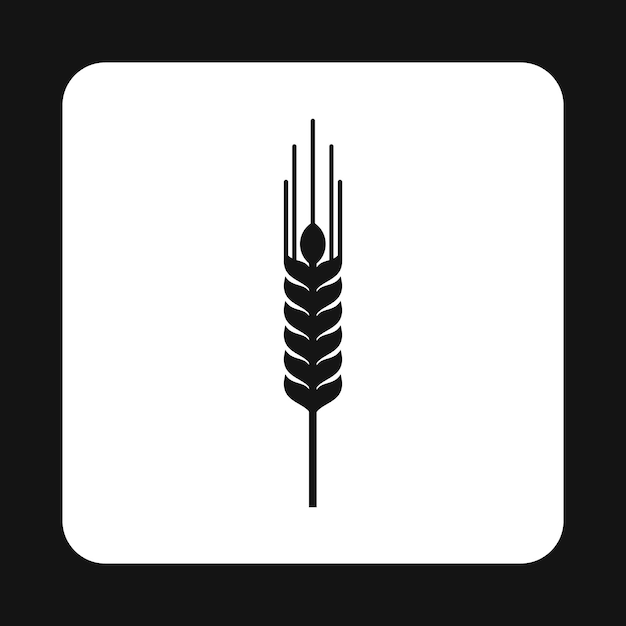 Ícono de espikelete de trigo en estilo simple aislado en fondo blanco Ilustración vectorial del símbolo de cereal