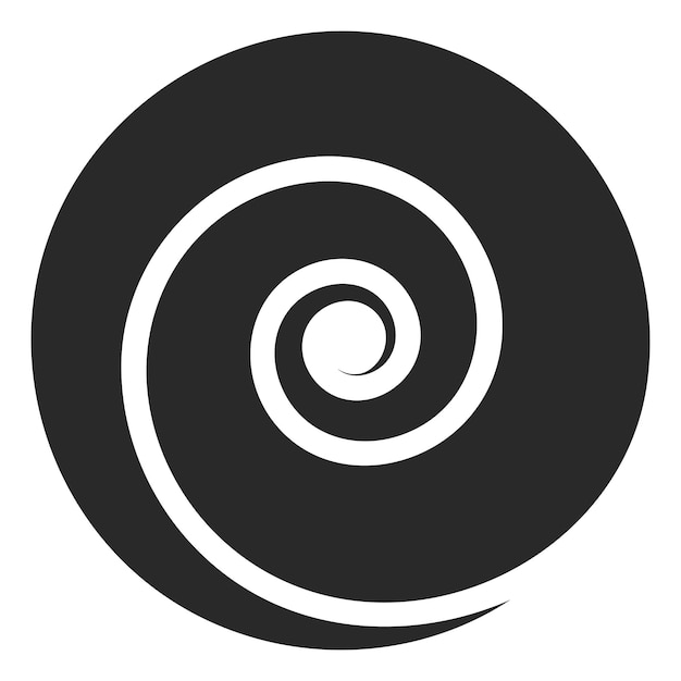 Icono de espiral negro. Signo de forma de círculo psicodélico