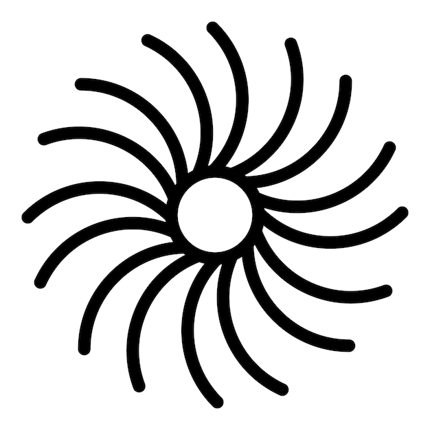 Icono de espiral orbital Icono de vector de espiral orbital de contorno para diseño web aislado sobre fondo blanco