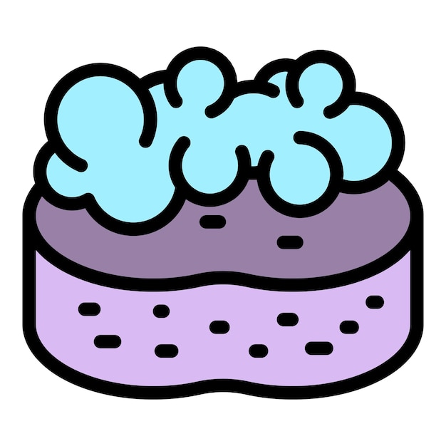 El icono de la espuma de esponja Contorno del icono vectorial de la espumba de esponja Color plano aislado