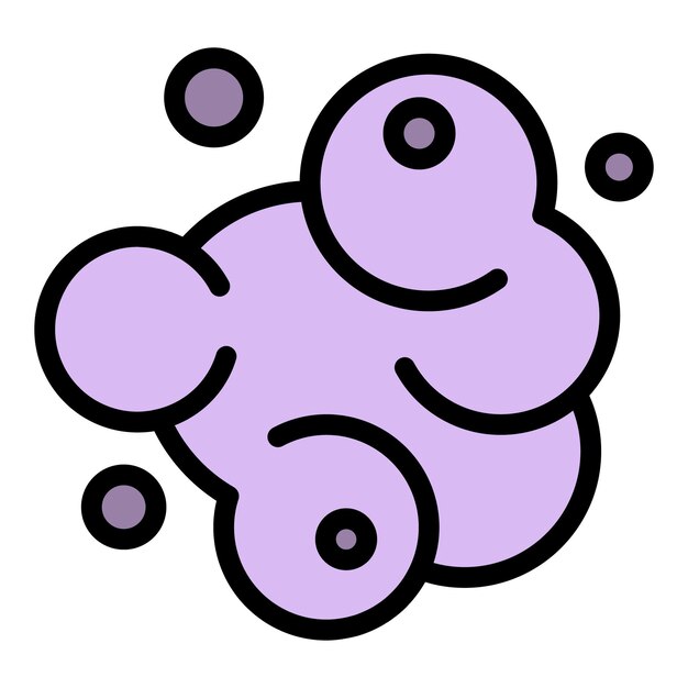 El icono de la espuma de jabón Contorno del icono vectorial de la espoma de jabón Color plano aislado