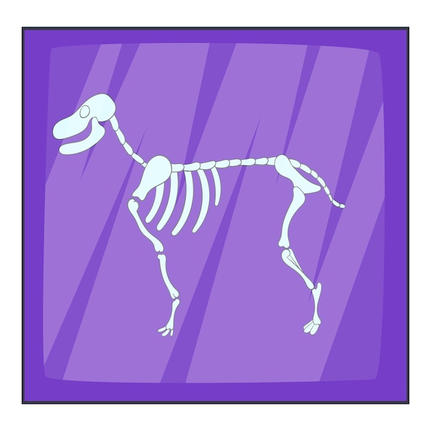 Icono de esqueleto de perro ilustración de dibujos animados de ícono vectorial de esqueletto de perro para la web