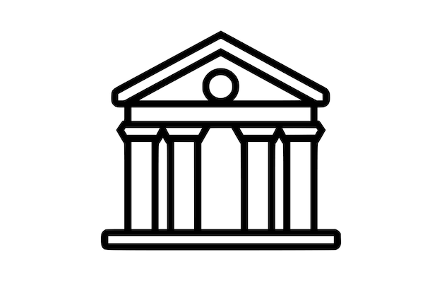 Ícono de esquema del banco Edificio del banco Transacciones bancarias Banca y contabilidad